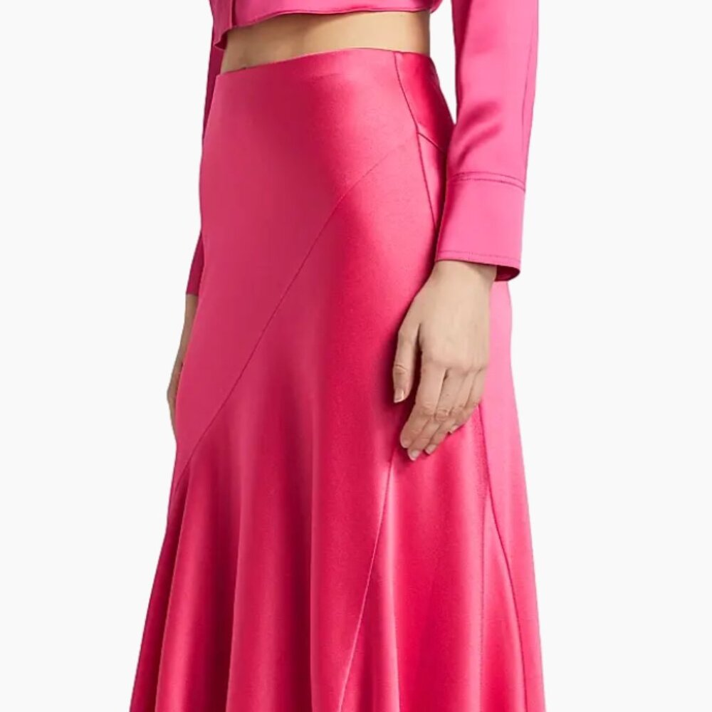 Alice + Olivia  Rosa Asymmetric Slip Skirt - Picture 3 of 8